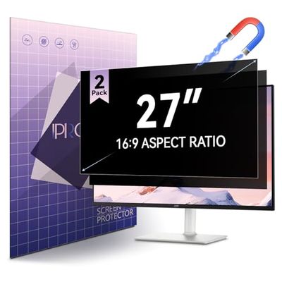[2-Pack] Magnetic 27 Inch Computer Privacy Screen Protector for 16:9 Monitor, Removable 27in Private Filter for Anti Glare Block Blue Light, Screen Cover Shield Office Shade for Desktop TV Monitor