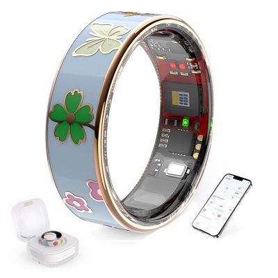Elegant Smart Ring for Women & Men, Fitness & Health Tracker with 24/7 Heart Rate Monitoring, Sleep Tracking, Blood Oxygen (SpO2) Monitor, IP68 Waterproof, Step Counter, for iOS & Android (Blue, 7)