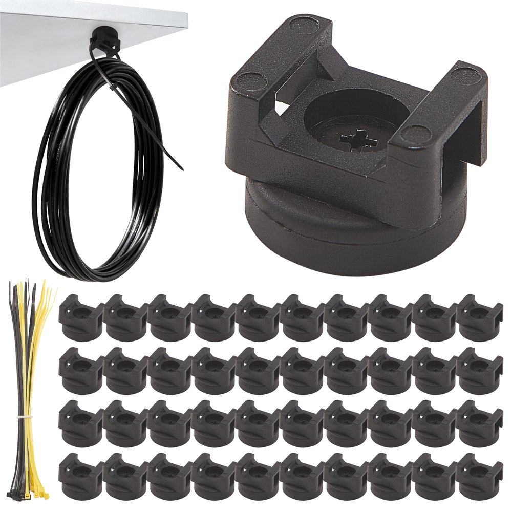 FOFOWHAT Magnetic Zip Tie Mount Kit 80 Pcs 22mm Magnetic Wire Mounts Base with Black & Yellow Zip Ties, Heavy Duty Mag Cable Tie Mount for Home Workshop Organization
