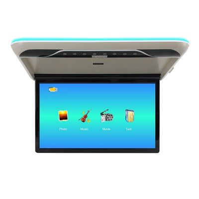 22" Overhead Monitor Screen Display LED Vehicle Flip Down Roof Mount Console HDMI TV Player Control Panel NO DVDGrey