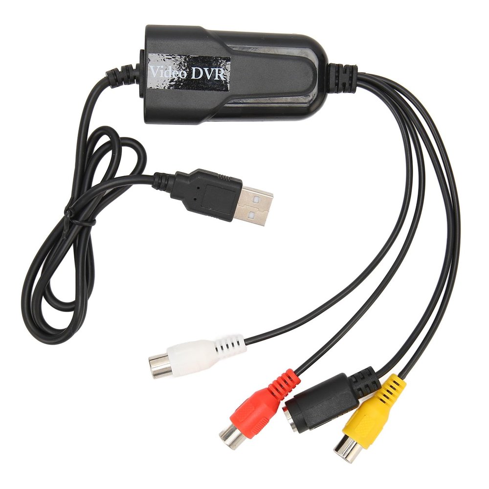BowyTrading Video Card Device, to USB Sound Video Converter, VHS DV VCR Hi8 DVD to Digital Converter, USB 20. Video Card with AV S Video Input, for OS X, Plug