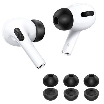 2025 Release KASOTT Memory Foam Replacement Ear Tips for AirPods Pro 3- Enhanced Bass,Superior Noise Isolation,Soft&Comfortable,Stable,Anti-Slip,Fits in Charging Case,3 Pairs (Black, Small)