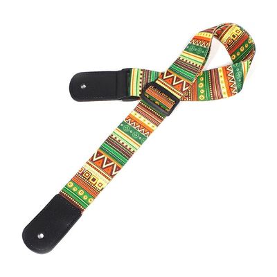 MVNOIRE National Printing Acoustic Folk Guitar Straps Adjustable Thickened Leather End Electric Bass Ukulele Belts