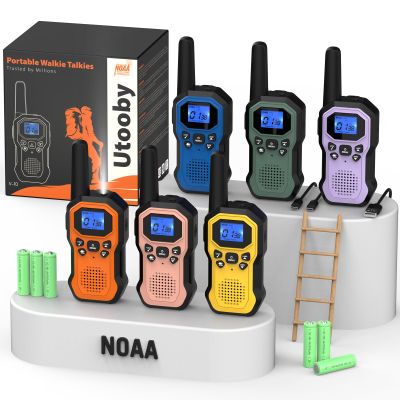 2 Way Radios for Adults Long Range Walkie Talkies for Kids Rechargeable 6 Pack, Camping Hiking Skiing Cruising Gear with Lamp, USB-C, SOS Siren, NOAA Alert, iVOX Hands-Free, One-Touch Pairing