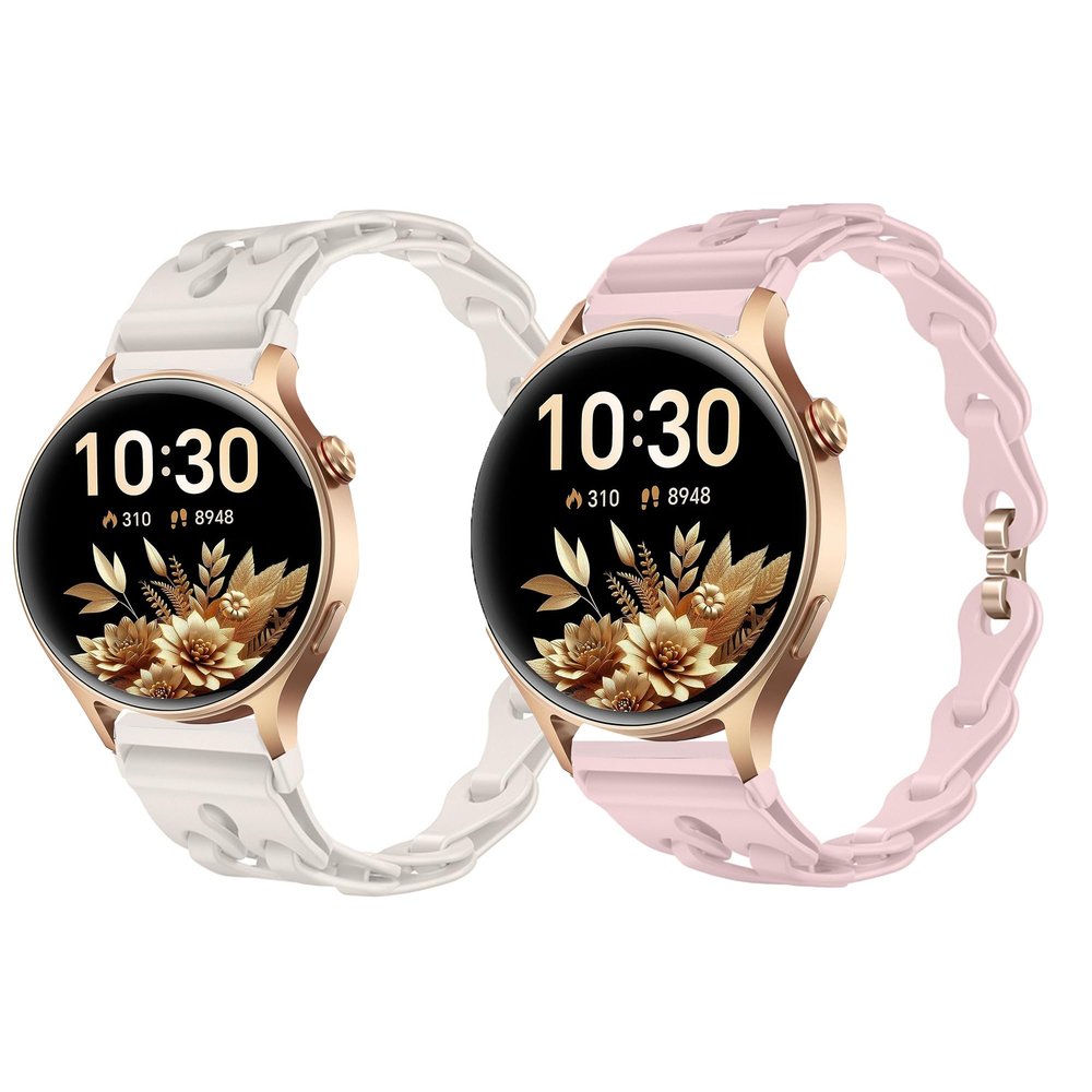 Compatible for Aeac Smart Watch Bands, 20mm, 22mm Quick Release Elastic Silicone Hollowed Out Replacement Straps Compatible for Aeac AR01 1.32 Inches Round, W208 Plus, IDW19, IDW28, GTX12 (2 Pack-2, 22mm size band)