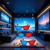 3Pcs Red and Blue 3D Glasses Universal TV Movie Dimensional Video Frame 3D Glasses DVD Game Glass 3D Style Glasses for 3D Movies Games, 3D Viewing Glasses, Light Simple Design, Televisions and Video view 2