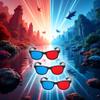 3Pcs Red and Blue 3D Glasses Universal TV Movie Dimensional Video Frame 3D Glasses DVD Game Glass 3D Style Glasses for 3D Movies Games, 3D Viewing Glasses, Light Simple Design, Televisions and Video view 4