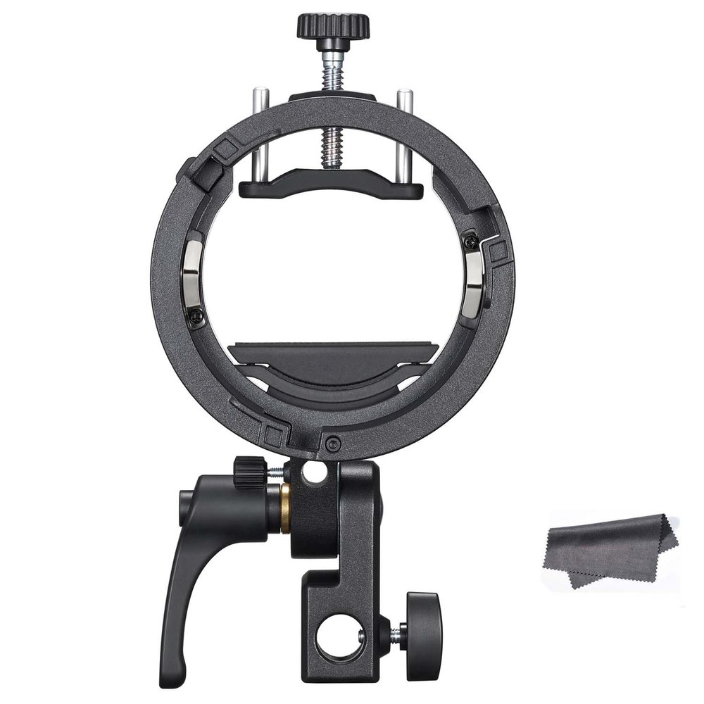 GODOX S3 Speedlite Bracket for Godox AD100 AD200 AD200Pro AD300Pro, for V1 V100 Round Head Speedlite, V860II V860III / TT685 / TT350 Series, S-Type Bracket Updated Version Bowens Mount Holder