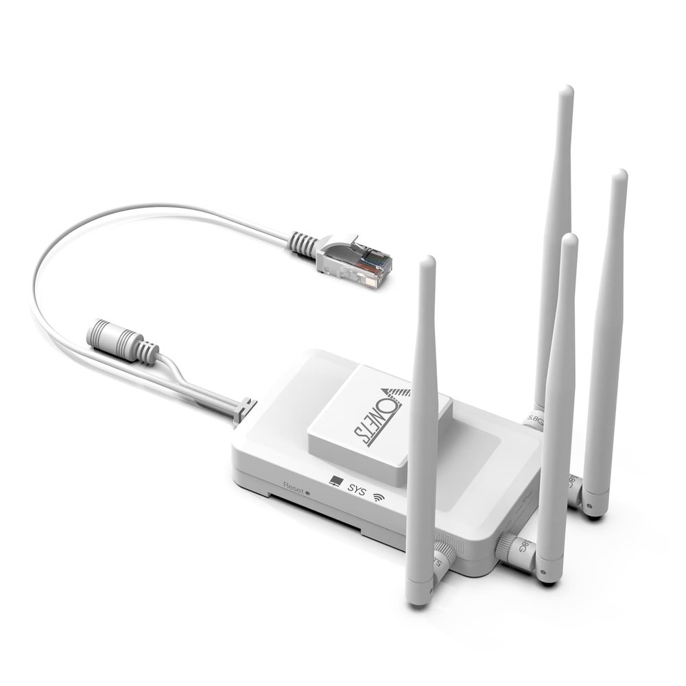 Vonets 1800Mbps WiFi to Ethernet Adapter 5.8GHz Wireless Bridge, 2-Port Gigabit PoE Compatible, WiFi Bridge for 4K Streaming/Gaming/Smart TV, Home/Enterprise Multi-Mode Use