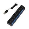 FRCOLOR Port USB Hub with High-Speed Data Transfer Off Switch Protection Ergonomic Design for Laptop PC Desktop Use Black view 4