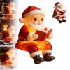 8.26 Inch Christmas Santa Night Light Cute Christmas Lamp Novelty Santa Claus Nightlight for Bedroom Table, Resin Touch Bedside Lamp for Bedroom Dorm Decor (Red) view 2