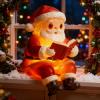 8.26 Inch Christmas Santa Night Light Cute Christmas Lamp Novelty Santa Claus Nightlight for Bedroom Table, Resin Touch Bedside Lamp for Bedroom Dorm Decor (Red) view 4