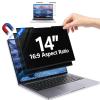 2Pack Magnetic 14 Inch Laptop Privacy Screen 16:9 Aspect Ratio, Removable Anti-Blue/Glare Protector Film, Anti Spy Desktop Security Private Filter 14in view 1