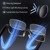AI Translation Glasses, Real-Time Translator with 164 Languages Support, Smart Blue Light Blocking Glasses with Speakers, IPX5 Waterproof Bluetooth Eyeglasses for Travel, Business & Study (Silver) view 2