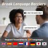 AI Translation Glasses, Real-Time Translator with 164 Languages Support, Smart Blue Light Blocking Glasses with Speakers, IPX5 Waterproof Bluetooth Eyeglasses for Travel, Business & Study (Silver) view 3