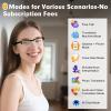 AI Translation Glasses, Real-Time Translator with 164 Languages Support, Smart Blue Light Blocking Glasses with Speakers, IPX5 Waterproof Bluetooth Eyeglasses for Travel, Business & Study (Silver) view 4