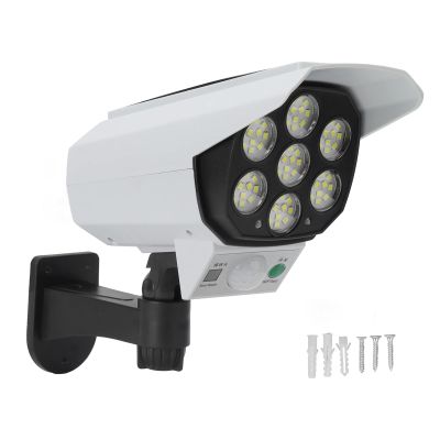 Fake Surveillance Security Solar Light LED High Brightness Simulation Dummy Camera Monitoring Street Lamp IP64 ABS Material Solar Powered Motion Activated for Outdoor Garden Gate