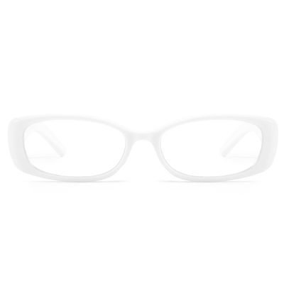 DreamCalf Rectangle Fake Glasses for Women Trendy Y2K Office-Siren Blue Light Glasses with Clear Lenses