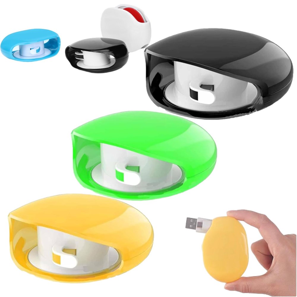 Automatic Cord Reel, Retractable Extension Travel Cord Organizer, No More Tangled Cords Headphone Holder For Usb Cables, Headset (Black+Green+Yellow)