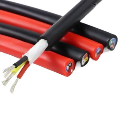 1~10m Soft Silicone Rubber Cable sq 0.3 0.5 0.75 1 1.5 2.5 4 6mm, 2 3 4 6 Cores Insulated Flexible Copper High Temperature Wire(Black 6mm,10 Meters_2 CORES)