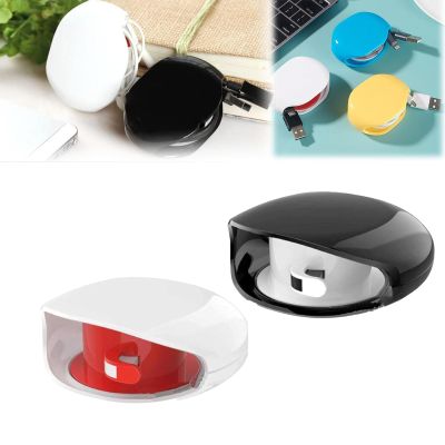 2026 Automatic Cord Reel, Portable Elliptic Reel for Phone Cords, Upgrade Retractable Extension Travel Cord Organizer, for USB, Headphone, Data Cables and More (White+Black)