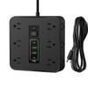 16 in 1 Power Strip, 16 in 1 Power Strip Surge Protector, Portable Flat Plug PowerStrip Surge Protector, for Home,Office (Black A 6.6ft) view 1