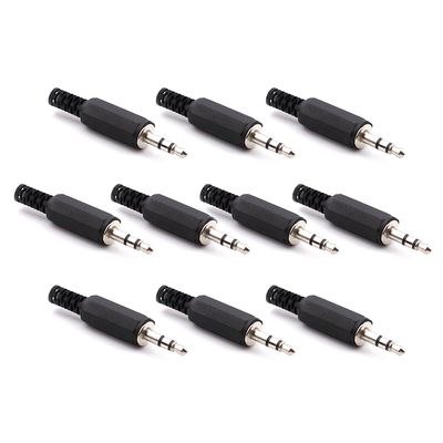 10 x 3.5mm Stereo Plugs Audio Speaker Connectors,Dual-Channel Plastic Headphone Connector Stereo Audio Male Plug Adaptor