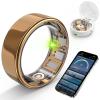 Free Shark Smart Ring with Sleep Monitoring, Step Counting, Heart Rate, Blood Oxygen for iOS and Android, No Subscription Fee, IP68 Waterproof Health Tracker (Gold, 8) view 1