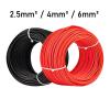 Photovoltaic Cable 2.5mm2 4mm2 6mm2 Solar Power Cable Wire/TUV Cable for PV Panels Connection Red Black XLPE Jacket(Black,10M_AWG9-6MM2) view 2