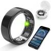 Free Shark Smart Ring with Sleep Monitoring, Step Counting, Heart Rate, Blood Oxygen for iOS and Android, No Subscription Fee, IP68 Waterproof Health Tracker (Black, 11) view 1