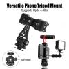 Cell Phone Tripod Mount Adapter Metal with 360 Degree Rotation, 60-90mm Clamp Size - Durable Aluminum Alloy, Cold Shoe for Vlogging and Streaming view 2
