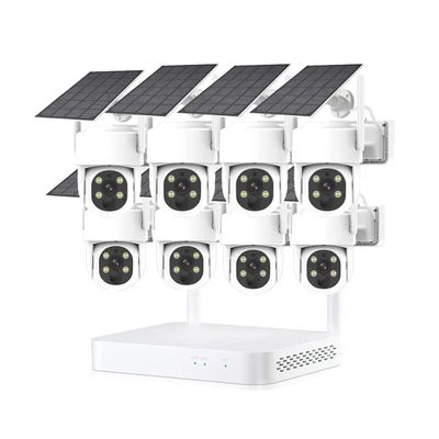 AKAVIG Outdoor Solar Power Wireless WiFi Security Camera System, 8CH 4MP CCTV Home Surveillance NVR Kit with APP Control, Two Way Audio, Color Night Vision, Human Detection