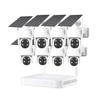 AKAVIG Outdoor Solar Power Wireless WiFi Security Camera System, 8CH 4MP CCTV Home Surveillance NVR Kit with APP Control, Two Way Audio, Color Night Vision, Human Detection view 1