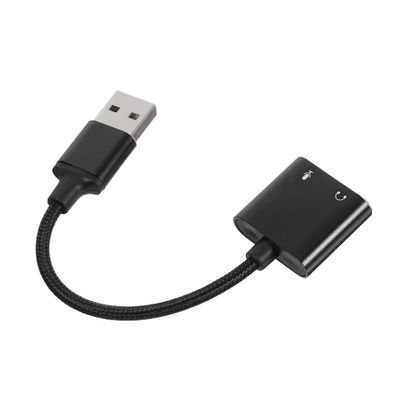 BESPORTBLE High-Fidelity USB to Audio Jack Adapter External Sound Card Converter with Headphone Mic Splitter for PC Tablets Smartphones Play Compatibility