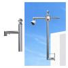 1.6 3 4 5 6.6ft Wall-mounted Security Camera Pole, Stainless Steel Solar Panels/Camera Mounting Bracket Pole, CCTV Poles Used For Ball & Gun Cameras(Light Coffee,50cm/19.7in) view 1