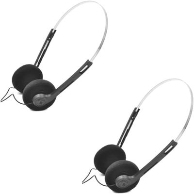 2 Pcs Retro Over-Ear Headphone,Vintage Feelings Underwire Headphones,Retro Lightweight Earphones,Hi-Fi Stereo Earphone Headset,Headphone,for Most Mobile Phones Playback Pevices Headphones (Black)