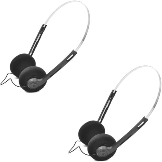 2 Pcs Retro Over-Ear Headphone,Vintage Feelings Underwire Headphones,Retro Lightweight Earphones,Hi-Fi Stereo Earphone Headset,Headphone,for Most Mobile Phones Playback Pevices Headphones (Black)