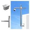 1.6 3 4 5 6.6ft Wall-mounted Security Camera Pole, Stainless Steel Solar Panels/Camera Mounting Bracket Pole, CCTV Poles Used For Ball & Gun Cameras(B,50cm/19.7in) view 1