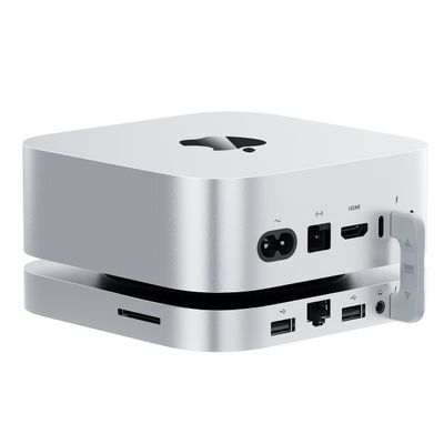 Beelink EX Mate Mini A Thunderbolt 5 Dock for Mac mini M4, Dual M.2 PCIe Slots Up to 16TB Storage, 80Gbps Data Transfer, 2.5G Ethernet, Silver