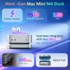 Beelink EX Mate Mini A Thunderbolt 5 Dock for Mac mini M4, Dual M.2 PCIe Slots Up to 16TB Storage, 80Gbps Data Transfer, 2.5G Ethernet, Silver view 2