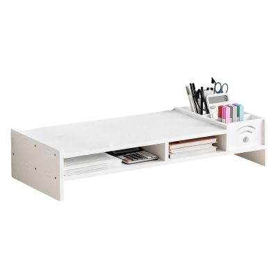 Computer Monitor Stand - Monitor Stand For Desk, Desktop Computer Elevated Stands, 2-Tier Ergonomic Shelf, 4.3 Inch Height Monitors Riser With Storage Organizer For Home Laptop PC TV Work Table