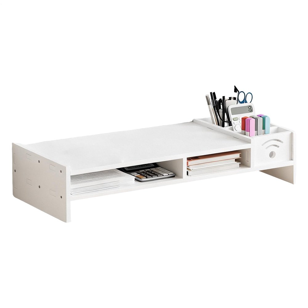 Computer Monitor Stand - Monitor Stand For Desk, Desktop Computer Elevated Stands, 2-Tier Ergonomic Shelf, 4.3 Inch Height Monitors Riser With Storage Organizer For Home Laptop PC TV Work Table