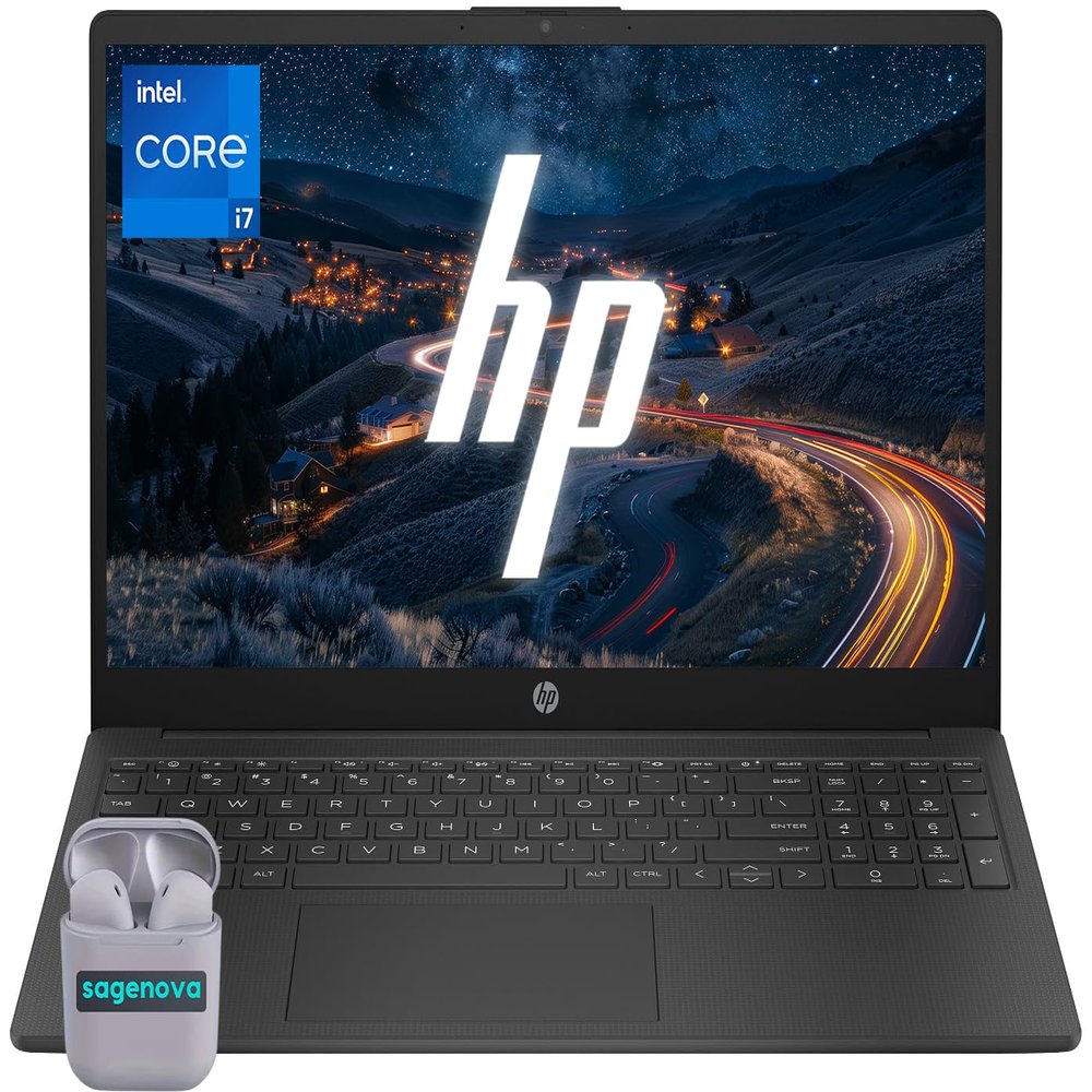 HP 15.6 Business Laptop Computer, Windows 11 Laptop 40GB RAM 2TB SSD, Intel Core i7-1355U (10-Core) Processor, Numeric Keypad, Camera Privacy Shutter, HDMI, SageNova Earphones, Jet Black