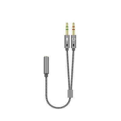 ACGTUY RYRA Y-Shaped Headphone Splitter 3.5mm 1 Female to 2 Male 3.5mm Mic Audio Y Splitter Cable Headset to PC Adapter AUX Cable(Gray)