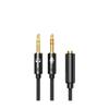 ACGTUY RYRA Y-Shaped Headphone Splitter 3.5mm 1 Female to 2 Male 3.5mm Mic Audio Y Splitter Cable Headset to PC Adapter AUX Cable(Gray) view 2