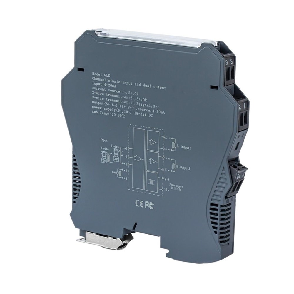 4-20mA to 0-10V Signal Converter Analog Isolator 1 in Out Signal DC24V(Input 4-20mA,Output 0-10V)