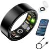 BKWAT Smart Health Ring for Men Women, Fitness Tracker Ring with Heart Rate Blood Pressure SpO2 Sleep Monitoring, 100+ Sports, Slim Stainless Steel IP68, No Subscription, iOS Android (Black, 9) view 1