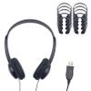 Soundnetic SN270USB Bulk School Headphones  USB Classroom Headphones with Vinyl Earcups, Durable LowCost Wired Headphones for Testing, Learning, Computers, Laptops, Labs (200 Pack) view 1
