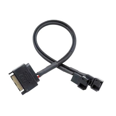 ACGTUY S-A1T-A Cooler Fan Adapter Cable15 Pin S-A1T-A to 4 x 3 pin / 4 pin Fan Splitter Cable,15 Pin Male S-A1T-A to 3 Pin or 4 Pin Computer(SATA to 2 x 4pin)