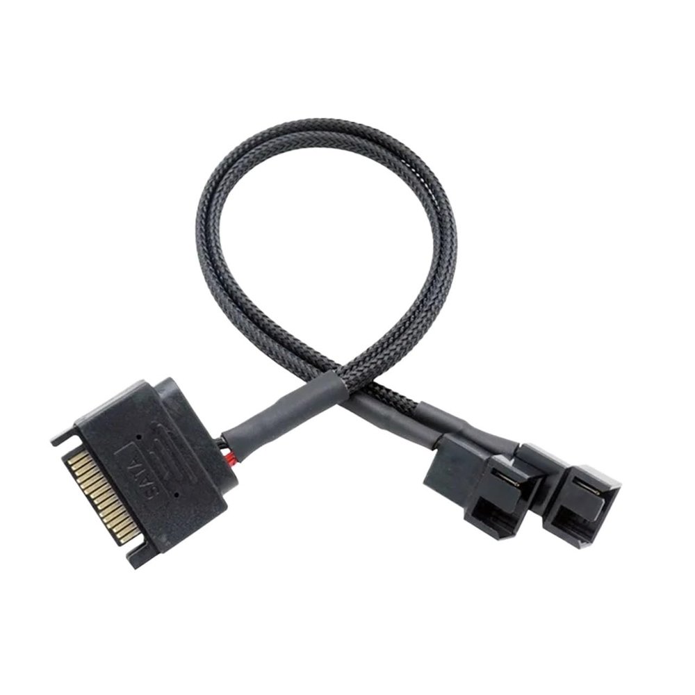 ACGTUY S-A1T-A Cooler Fan Adapter Cable15 Pin S-A1T-A to 4 x 3 pin / 4 pin Fan Splitter Cable,15 Pin Male S-A1T-A to 3 Pin or 4 Pin Computer(SATA to 2 x 4pin)